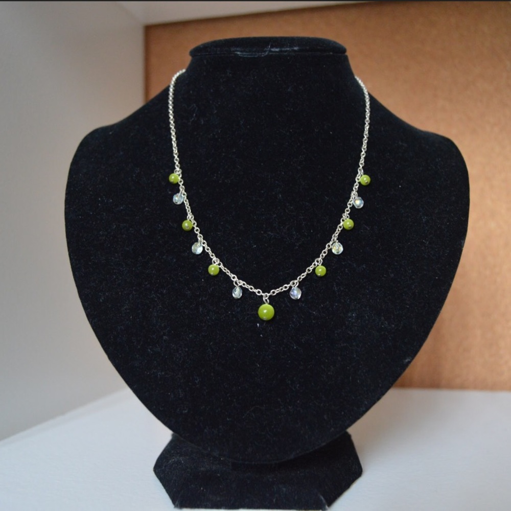 Green bead necklace